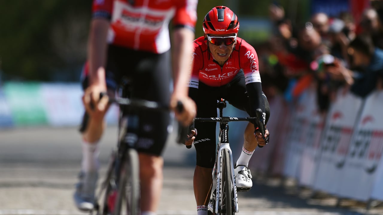 MANISA-SPIL MILLI PARK, TURKEY - APRIL 13: Nairo Alexander Quintana Rojas of Colombia and Team Arkéa - Samsic reacts after cross the finishing line during the 57th Presidential Cycling Tour Of Turkey 2022 - Stage 4 a 146,2km stage from İzmir-Konak to Manisa-Spil Milli Park 1235m / #TUR2022 / on April 13, 2022 in Manisa-Spil Milli Park, Turkey. (Photo by Dario Belingheri/Getty Images)