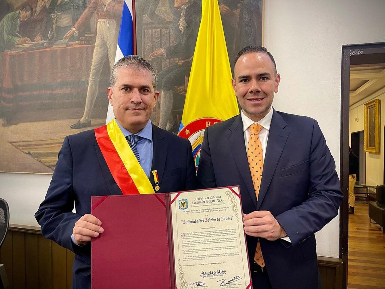 Reconocimiento Embajada de Israel - Concejo de Bogotá