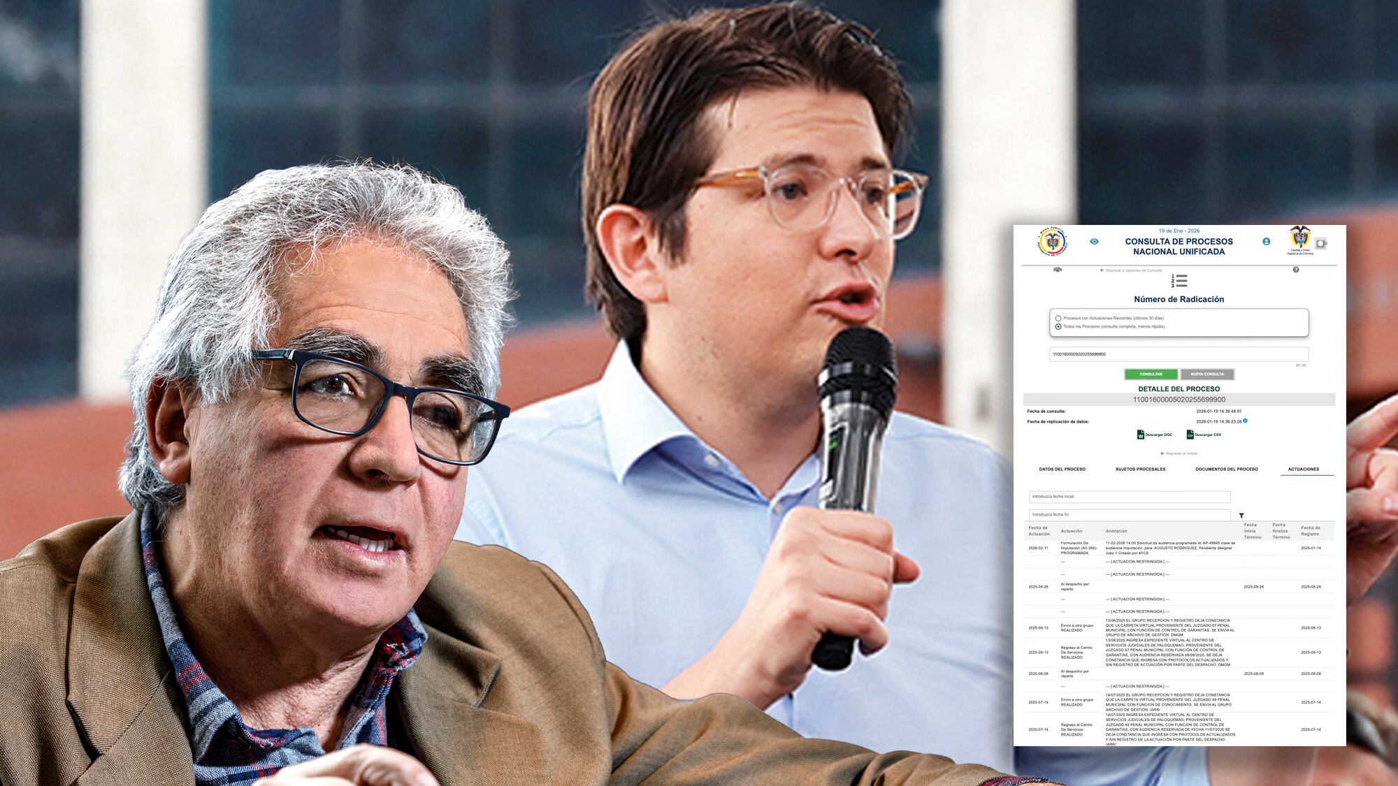 Augusto Rodríguez, Miguel Uribe Turbay.