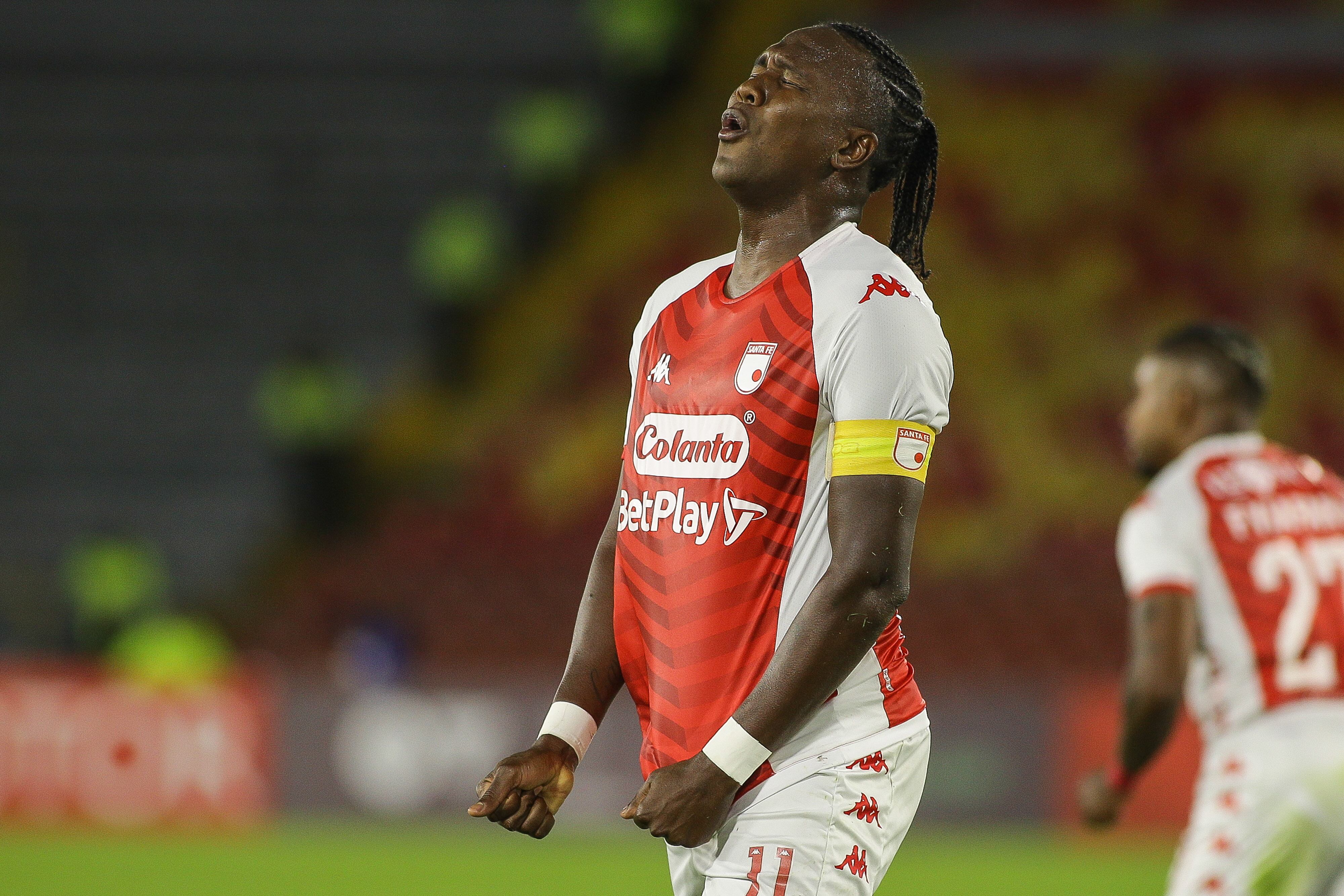 BOGOTÁ. 28 de junio de 2023. Independiente Santa fe enfrenta al equipo Goiás de Brasil por la sexta fecha de la Copa Sudamericana, en el estadio El Campin.(Colprensa-John Paz)