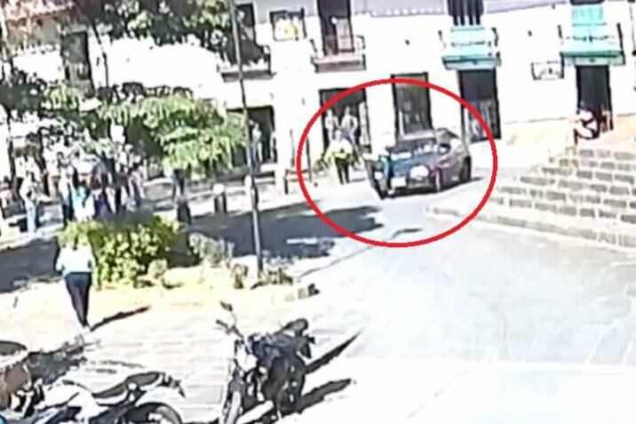 Ocurrió en medio de un control frente a la catedral de San Gil, Santander.