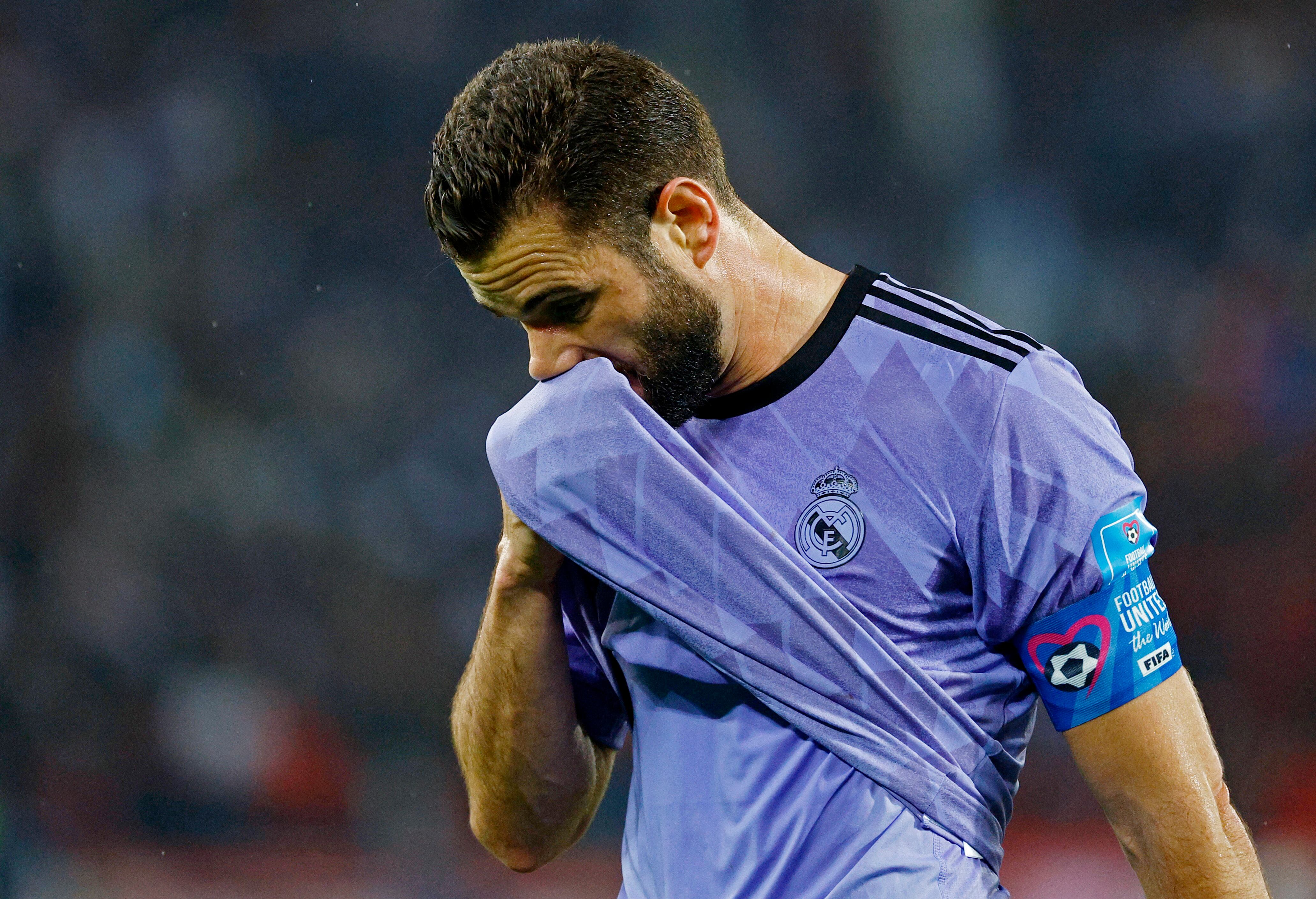 Soccer Football - FIFA Club World Cup - Semi Final - Al Ahly v Real Madrid - Prince Moulay Abdellah Stadium, Rabat, Morocco - February 8, 2023 Real Madrid's Nacho reacts REUTERS/Susana Vera