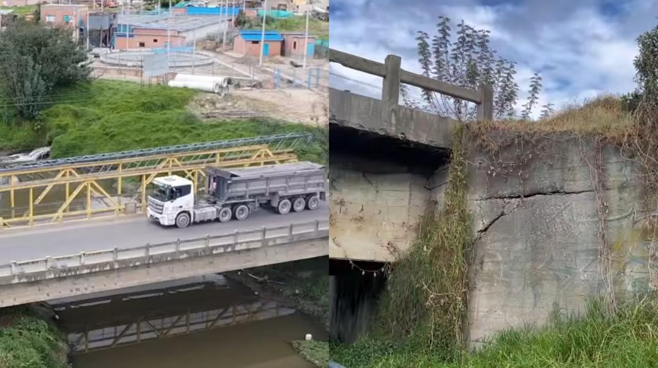 Estado crítico del puente ‘La Virgen’, situado en la vía Cota-Suba.