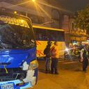 Accidente de tránsito en el centro de Medellín entre dos buses.