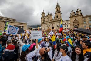 Marchas Abril 21. Marchas de la oposición. Plaza de Bolivar.
Bogotá Abril 21 de 2024.
Foto: Juan Carlos Sierra-Revista Semana.