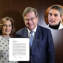 El empresario Jaime Gilinski y su esposa Raquel Kardonski le enviaron una carta al presidente Abelardo De La Espriella y la primera dama Ana Lucía Pineda.