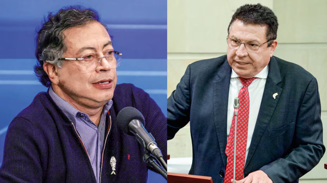 Presidente, Gustavo Petro y Miguel Ángel Pinto, senador del Partido Liberal.