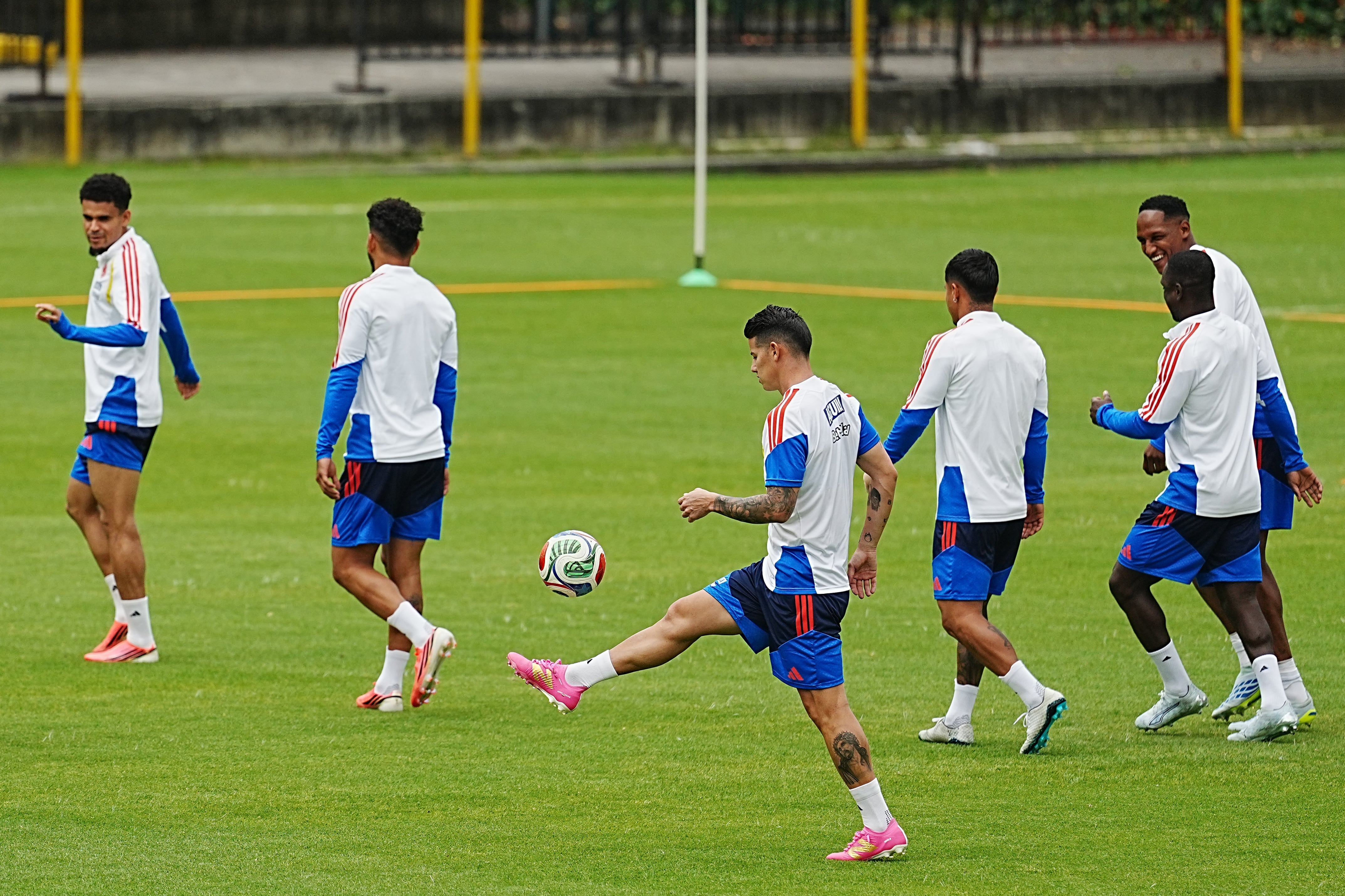 BOGOTA, COLOMBIA - MAY 29: James Rodriguez of Colombia takes part in a training session at Metropolitano de Techo Stadium on May 28, 2026 in Bogota, Colombia. Colombia continues its preparation ahead of the FIFA World Cup 2026. (Photo by Andres Rot/Getty Images)