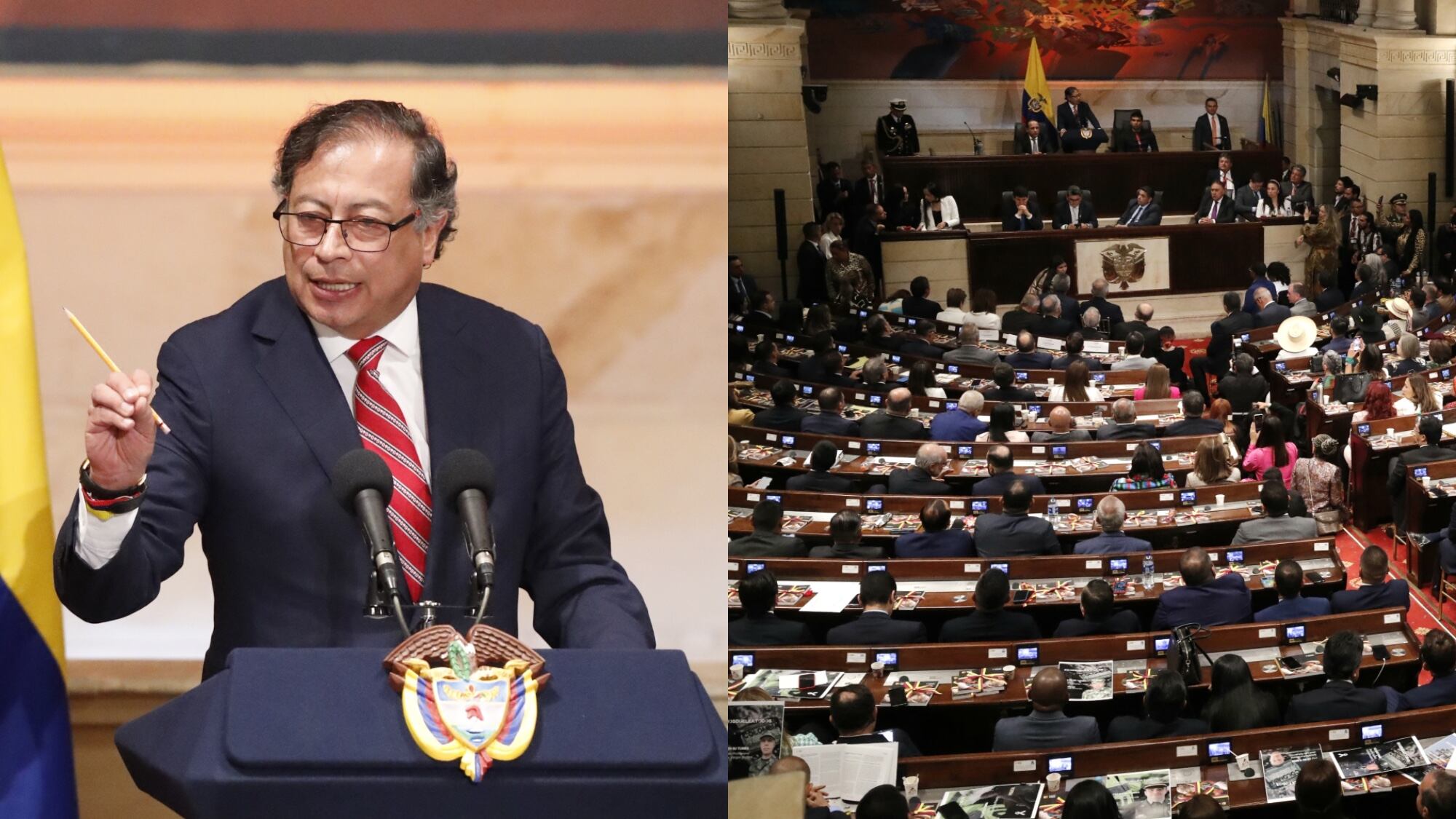 Gustavo Petro enfrentó la crítica de la oposición en medio del discurso.