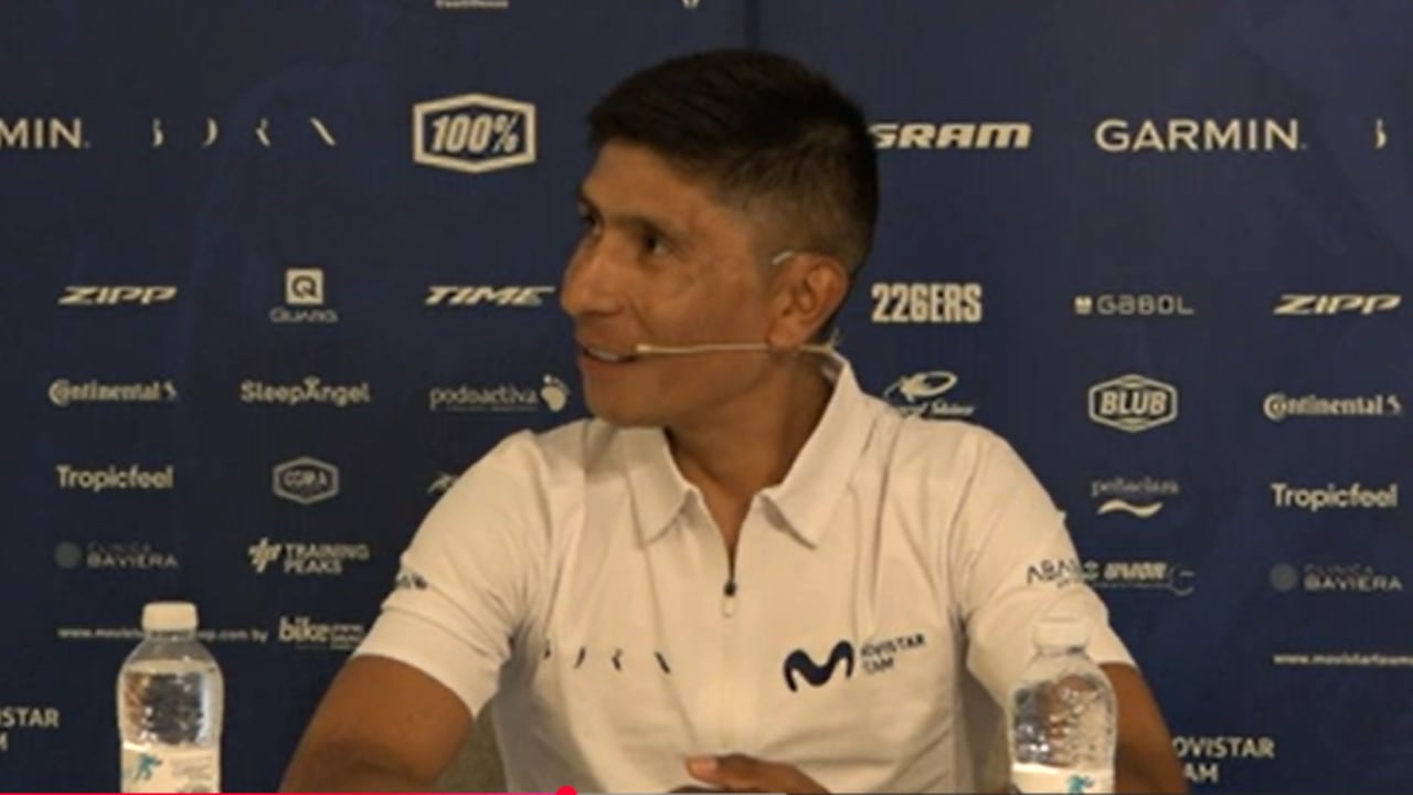 Nairo Quintana en la rueda de prensa donde anunció su retiro del ciclismo profesional.