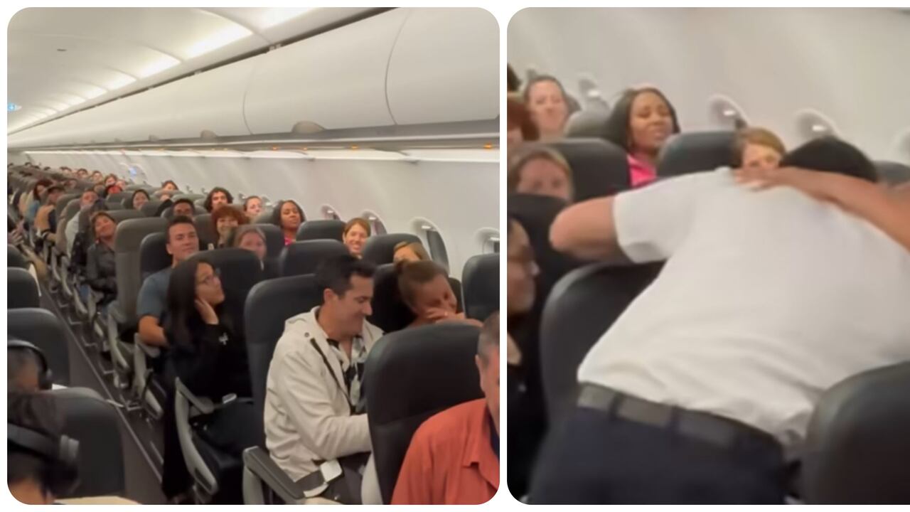 Los pasajeros aplaudieron tras el emotivo discurso del piloto