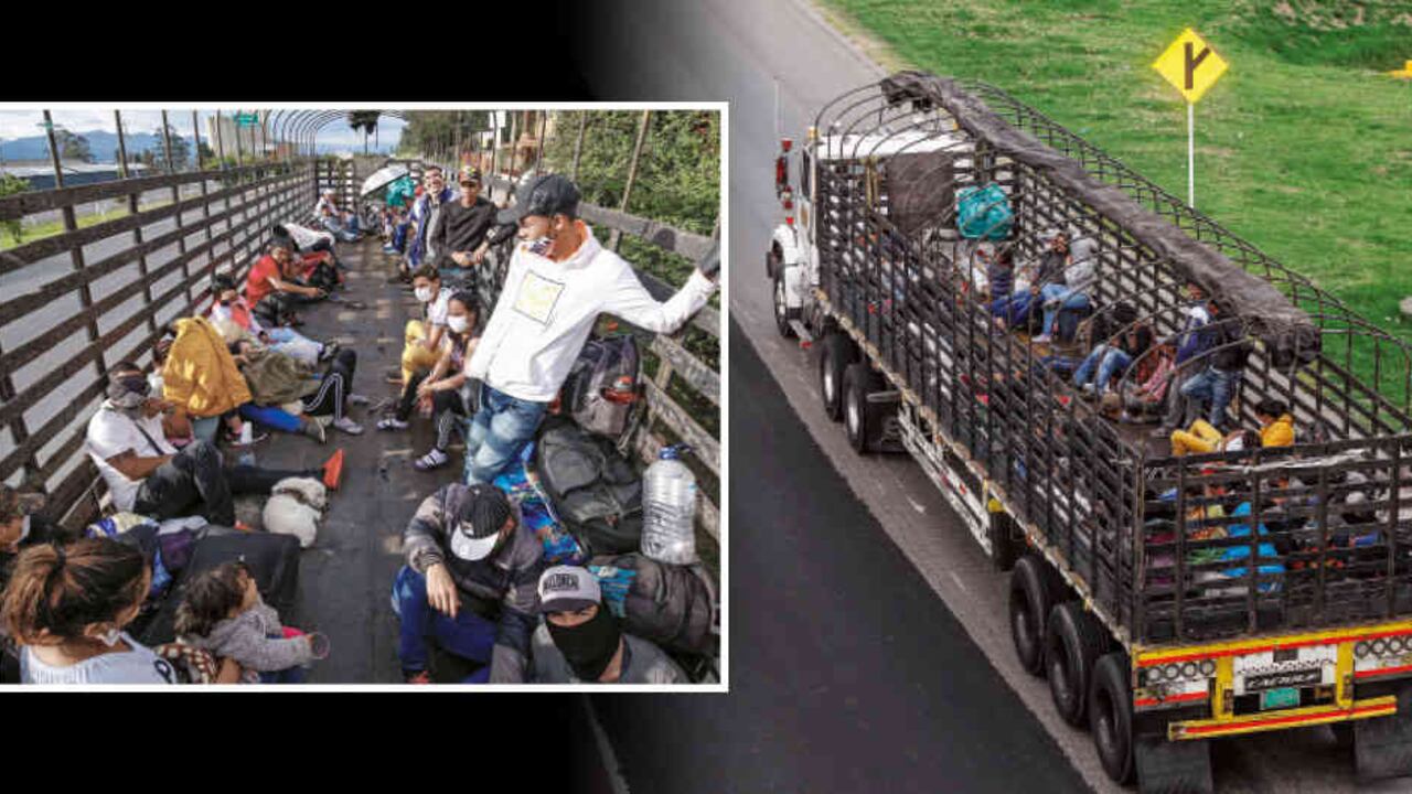 Los migrantes no tienen más opción que caminar y pedir ayuda a los camioneros que ruedan por las carreteras del país.
