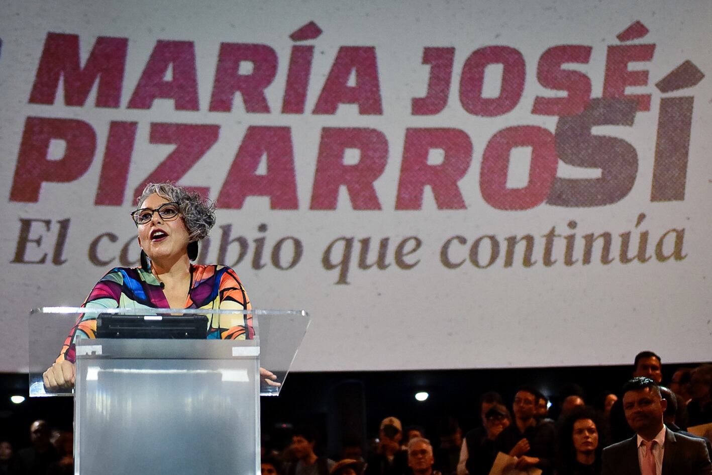 Bogotá. Agosto 04 de 2025. La senadora María José Pizarro, realiza el lanzamiento oficial de su precandidatura presidencial para las elecciones que se llevarán acabo en el 2026. (Colprensa - Cristian Bayona).