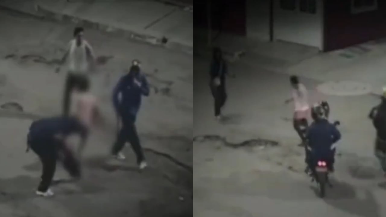 Todo quedó en un video que muestra cómo, en cuestión de segundos, fueron rodeados por al menos siete delincuentes.