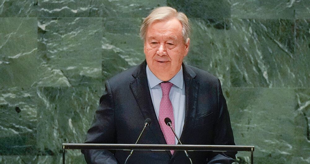 António Guterres, secretario general de la ONU, en la Asamblea de Naciones Unidas. 