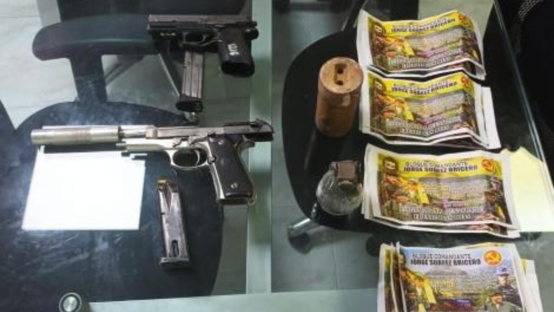 Material incautado a los supuestos asesinados de la patrullera en Neiva.