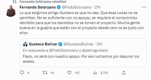 Así respondió el flaco Solórzano a Gustavo Bolívar.