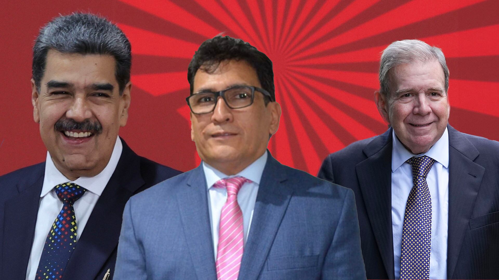 Milton Rengifo, Edmundo González y Nicolás Maduro