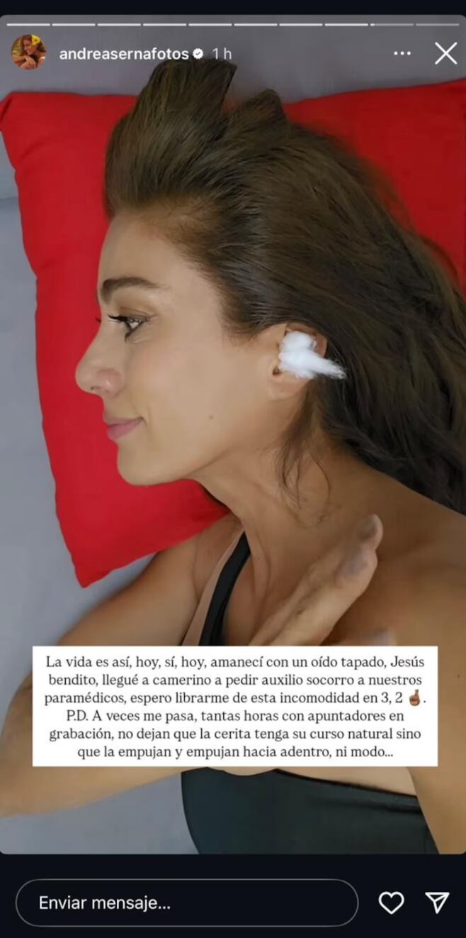 Andrea Serna reveló el mal de de salud que padece durante las grabaciones del 'Desafío XXI'.