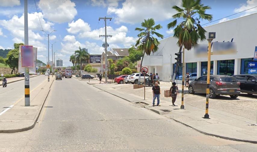 Intersección pie del cerro en Cartagena