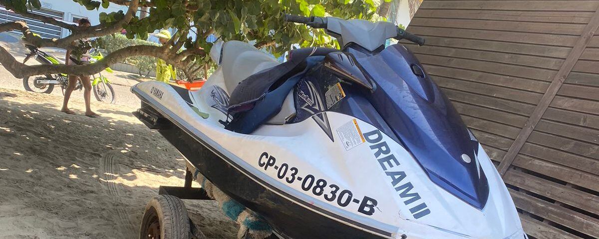 Moto involucrada en el accidente.