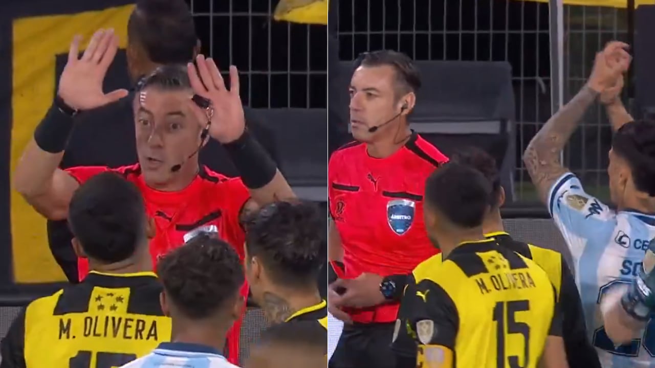 Raphael Claus sacó roja, pero luego dio reversa a su decisión en el Peñarol vs. Racing