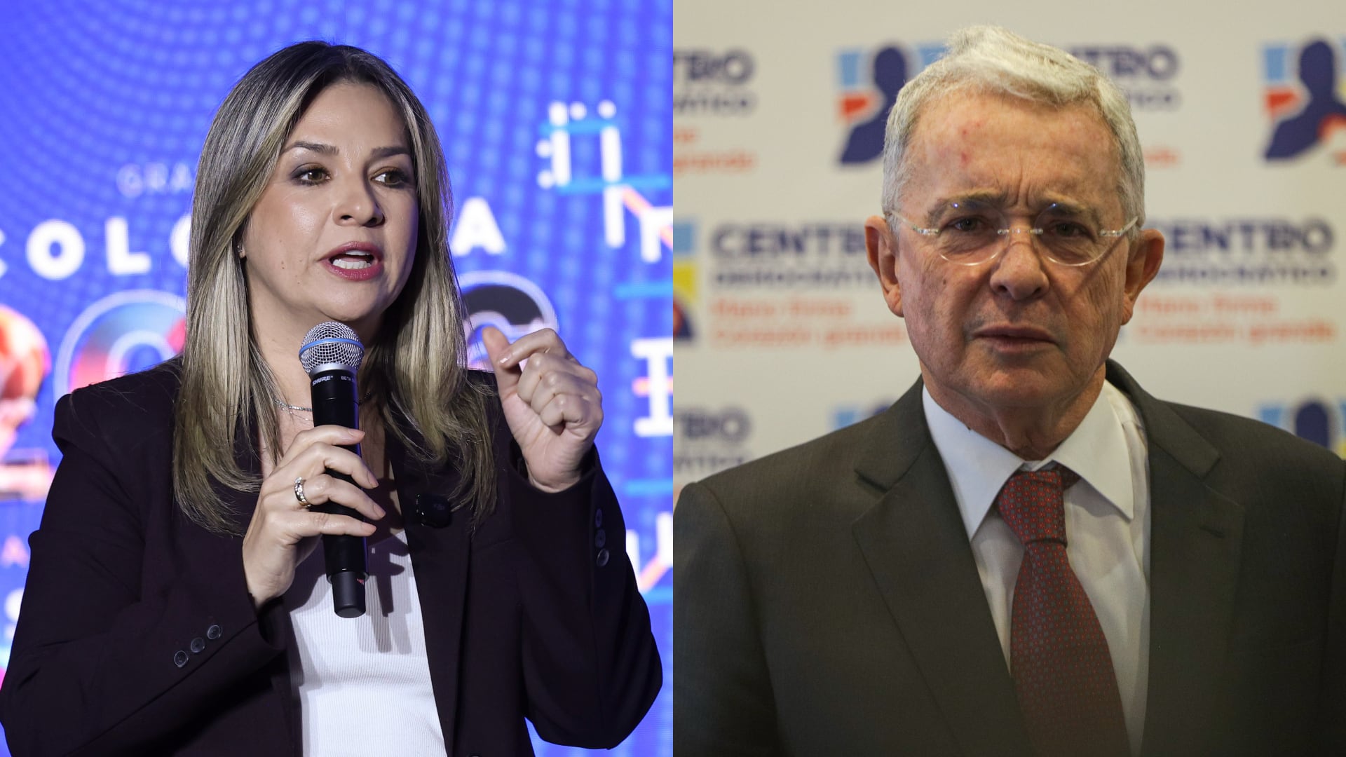 Vicky Dávila y Álvaro Uribe.