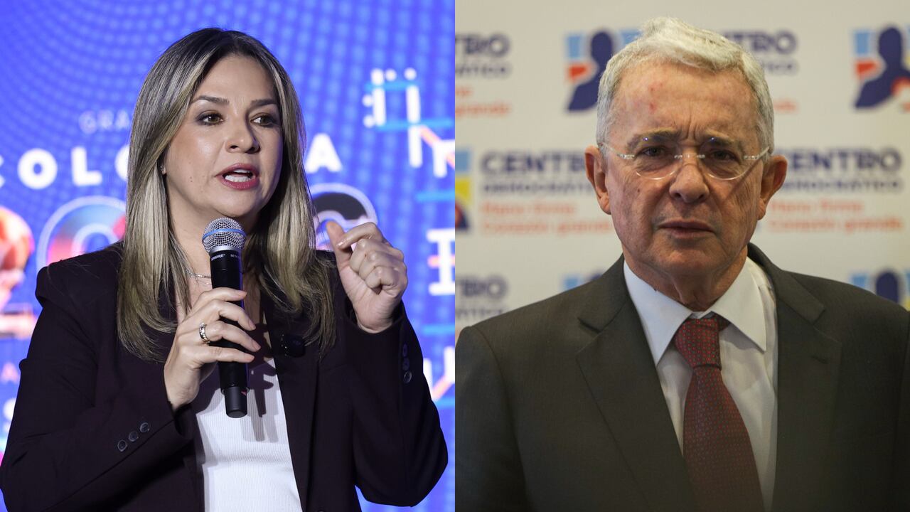 Vicky Dávila, aspirante presidencial, y Álvaro Uribe, expresidente de Colombia.