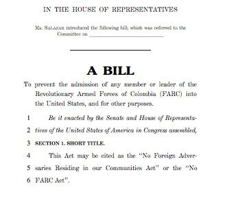El proyecto de ley en Estados Unidos que pretende restringir la entrada a exmiembros de las Farc.