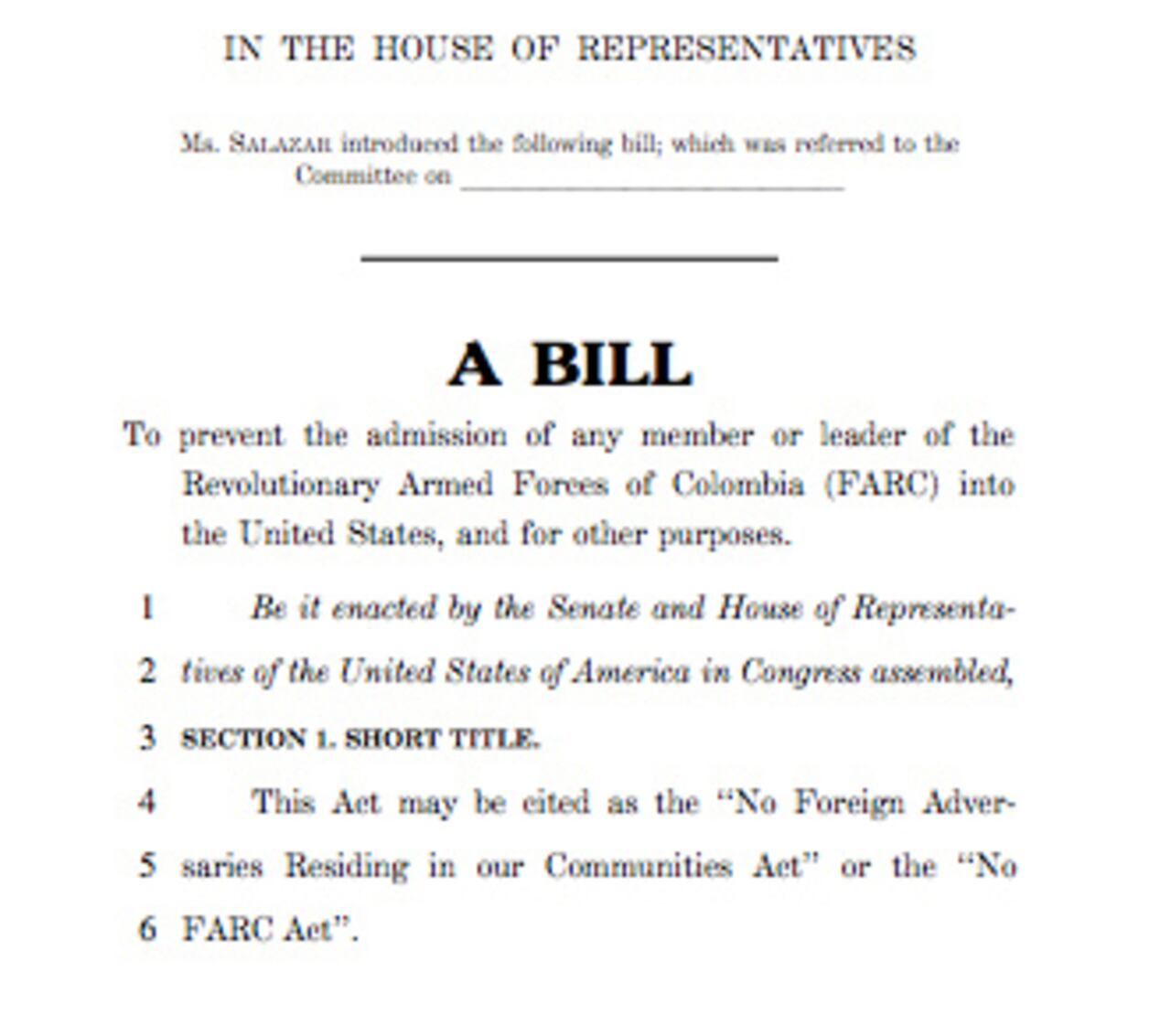 El proyecto de ley en Estados Unidos que pretende restringir la entrada a exmiembros de las Farc.
