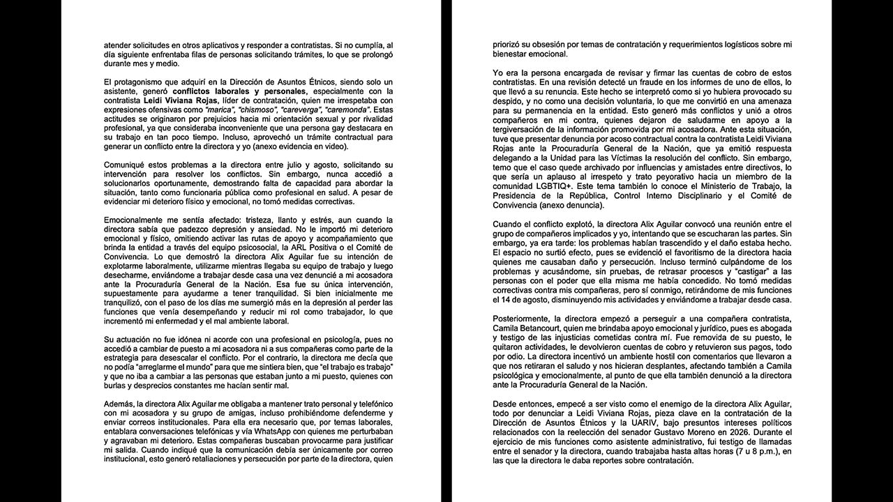 Pruebas de expedientes en la Procuraduría que implican a la directora encargada de la Unidad para las Víctimas.
