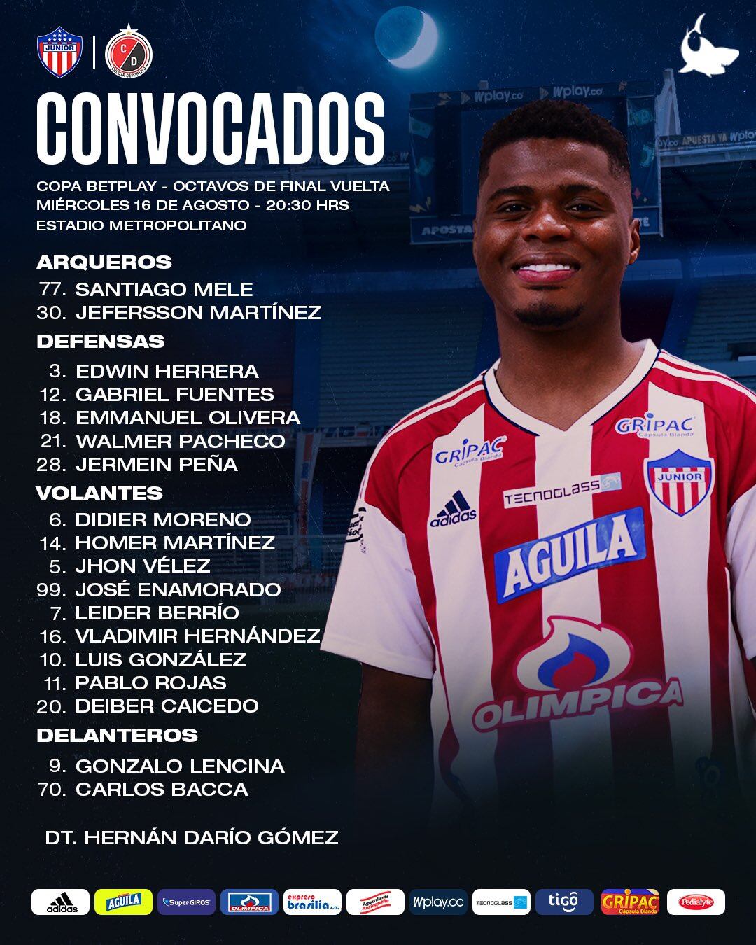 Lista de convocados de Junior.