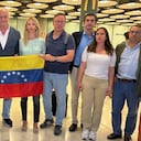 Delegación de miembros del Partido Popular que han sido expulsados de Venezuela, a 27 de julio de 2024 en el Aeropuerto Adolfo Suárez Madrid.