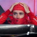 Ferrari driver Charles Leclerc, gets ready during the third practice session at the Formula One Canadian Grand Prix in Montreal, Saturday, June 18, 2022. (Paul Chiasson/The Canadian Press via AP)