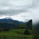Así se ve el volcán Nevado del Ruiz desde la zona rural de Villamaría, Caldas.
