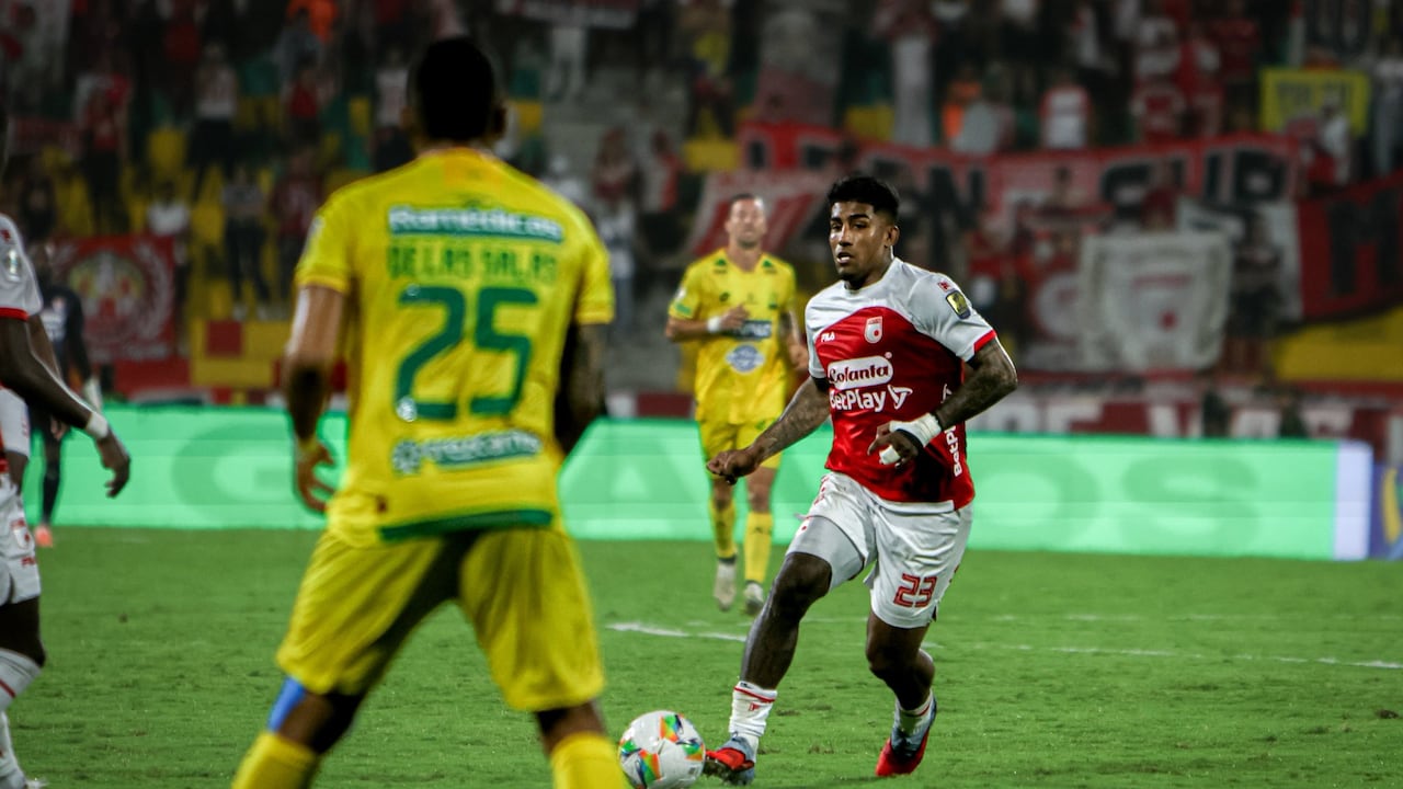 Harold Santiago Mosquera durante el partido contra Bucaramanga.