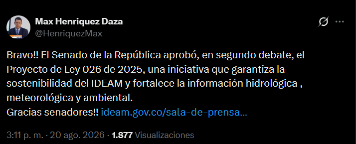 La decisión del Senado provocó una contundente reacción de Max Henríquez en redes sociales.
