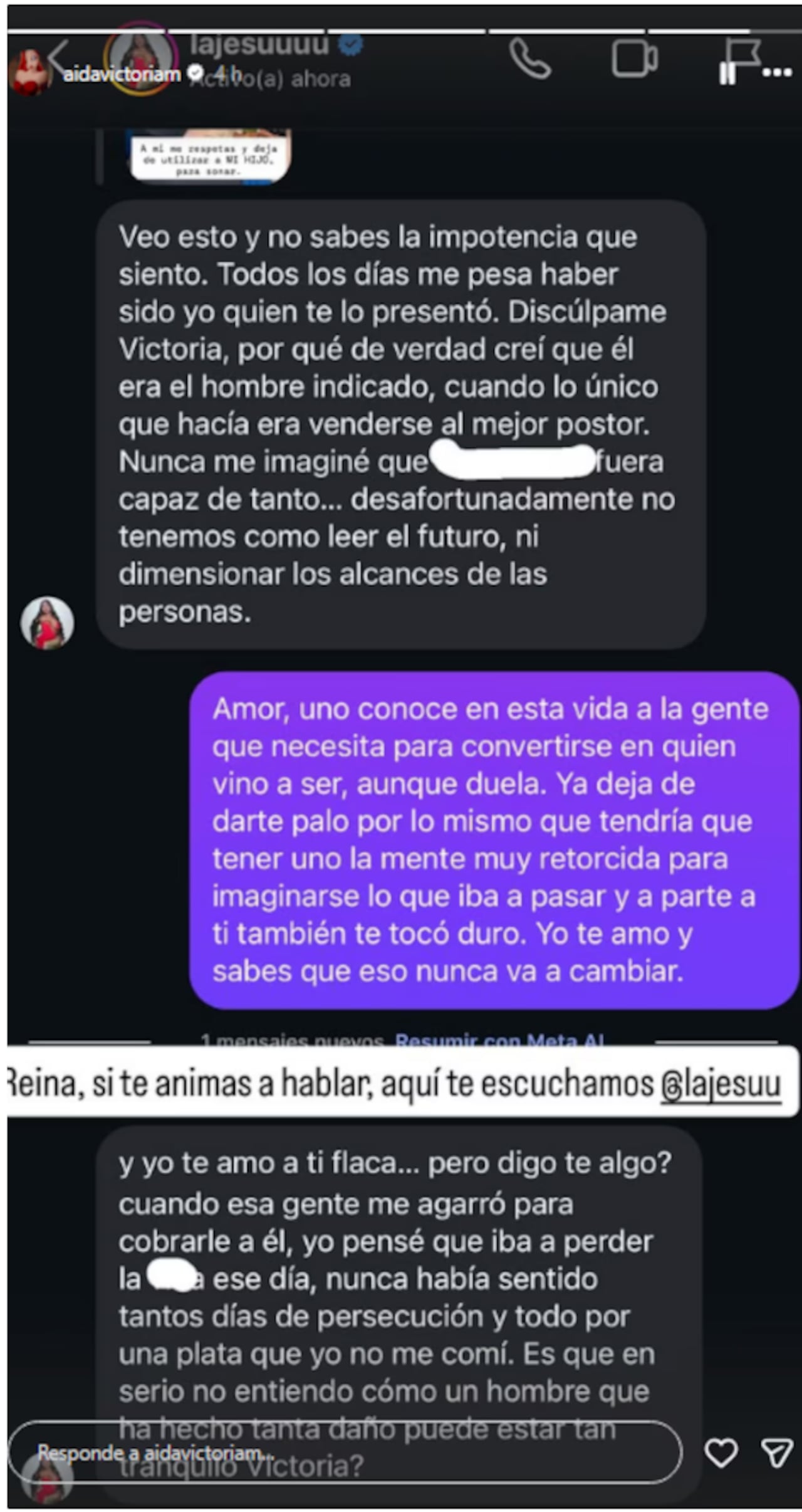 La Jesuu, exparticipante de 'La casa de los famosos' habló de Juan David Tejada.