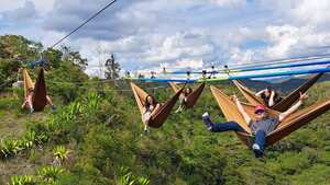 Hamacas suspendidas en el aire en Santa Sofría, Boyacá