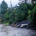 Vía entre Bogotá y La Calera, luego de las emergencias de este sábado 12 de noviembre.