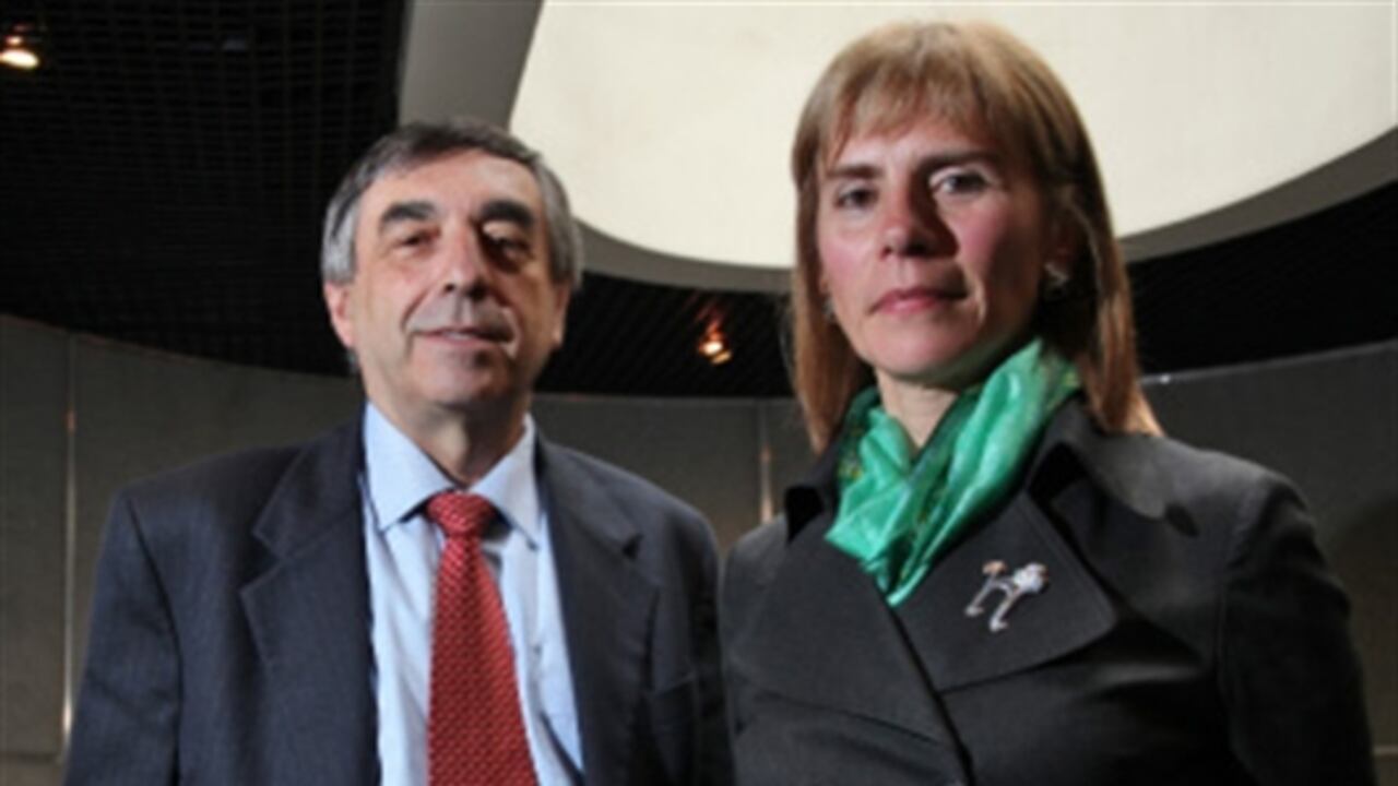 Carlos Hugo Escobar, presidente de la junta de la Cámara Colombo -Venezolana, y Magdalena Pardo, presidente ejecutiva del gremio.