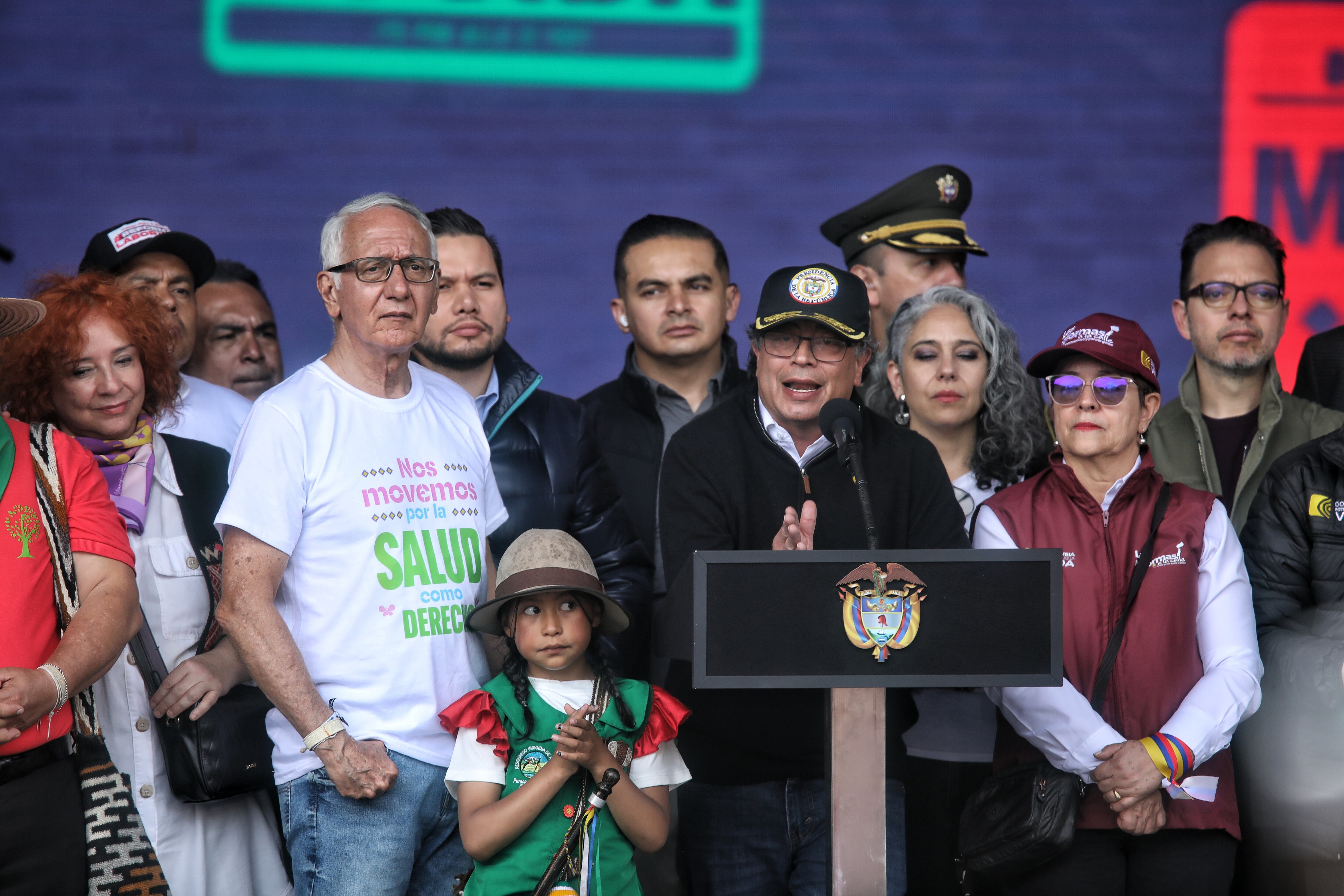 Presidente Gustavo Petro en la plaza de Bolívar