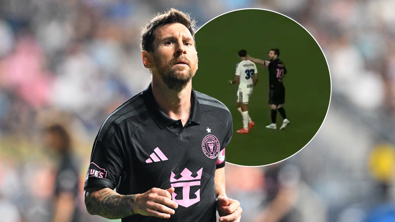 Lionel Messi fue captado a un rival en un partido de MLS en Estados Unidos