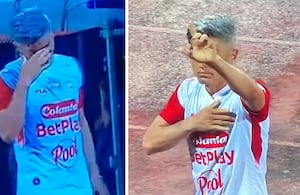 Daniel Torres resultó agredido en el juego de Independiente Medellín contra Santa Fe.