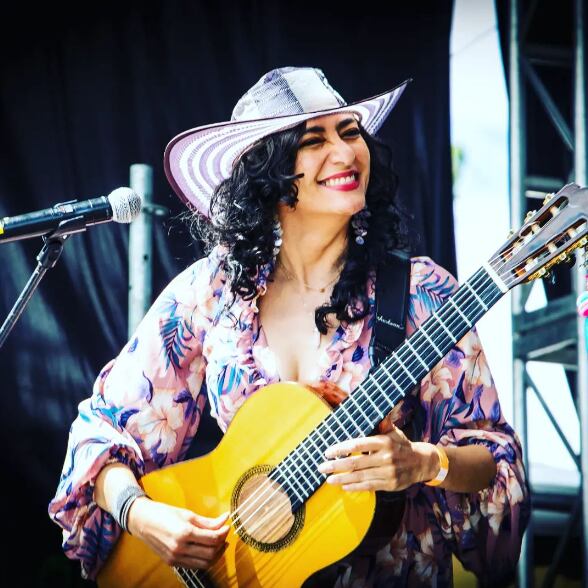 Sofía Elena Sánchez es guitarrista y maestra en Música, nacida en Santa Marta, de 55 años. También ha sido pedagoga, compositora, arreglista, realizadora de radio, locutora, investigadora de músicas regionales de Colombia e integrante de importantes grupos de músicas colombianas, músicas brasileras y músicas para la primera infancia.