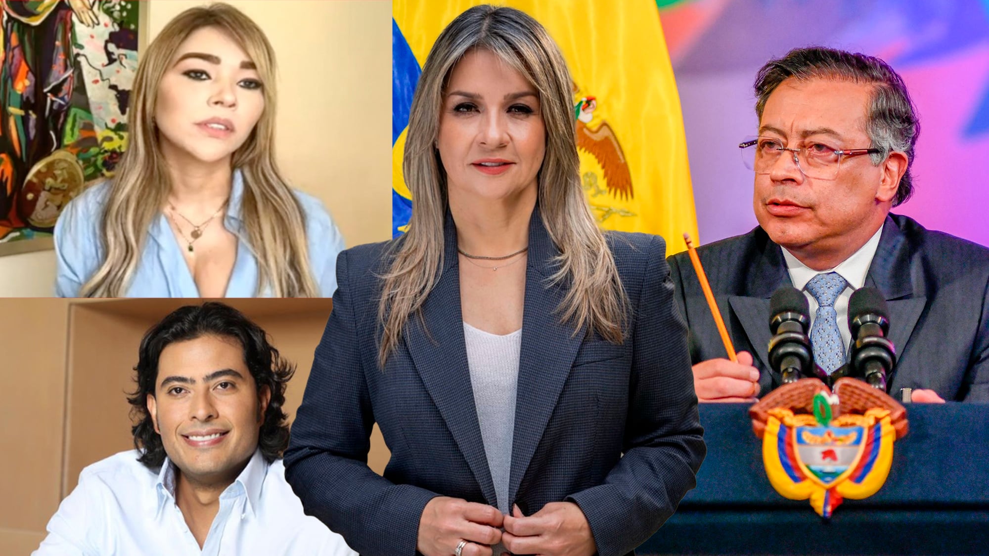 Vicky Dávila, Gustavo Petro, Day Vásquez y Nicolás Petro