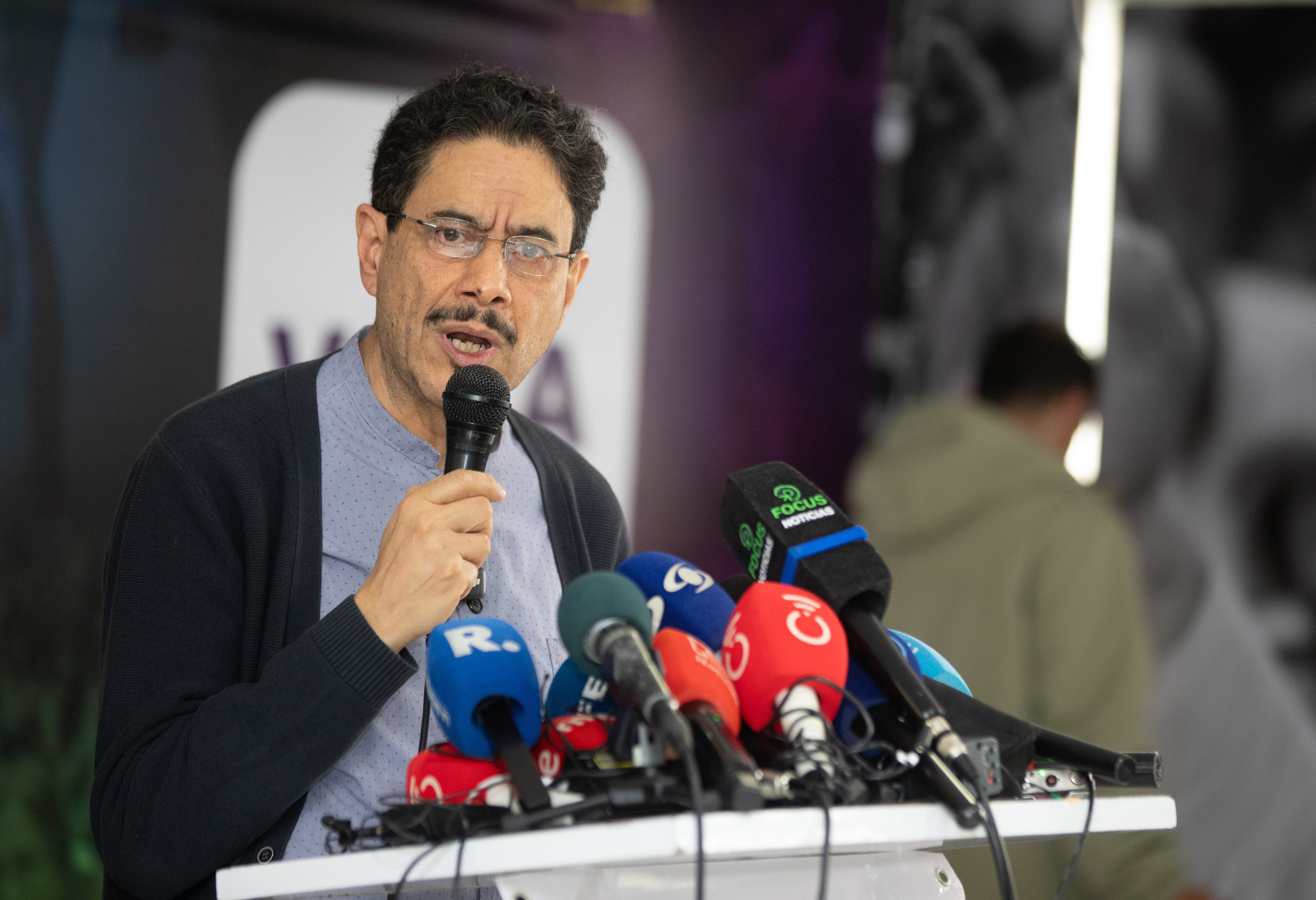 Rueda de prensa candidato a la presidencia, Iván Cepeda