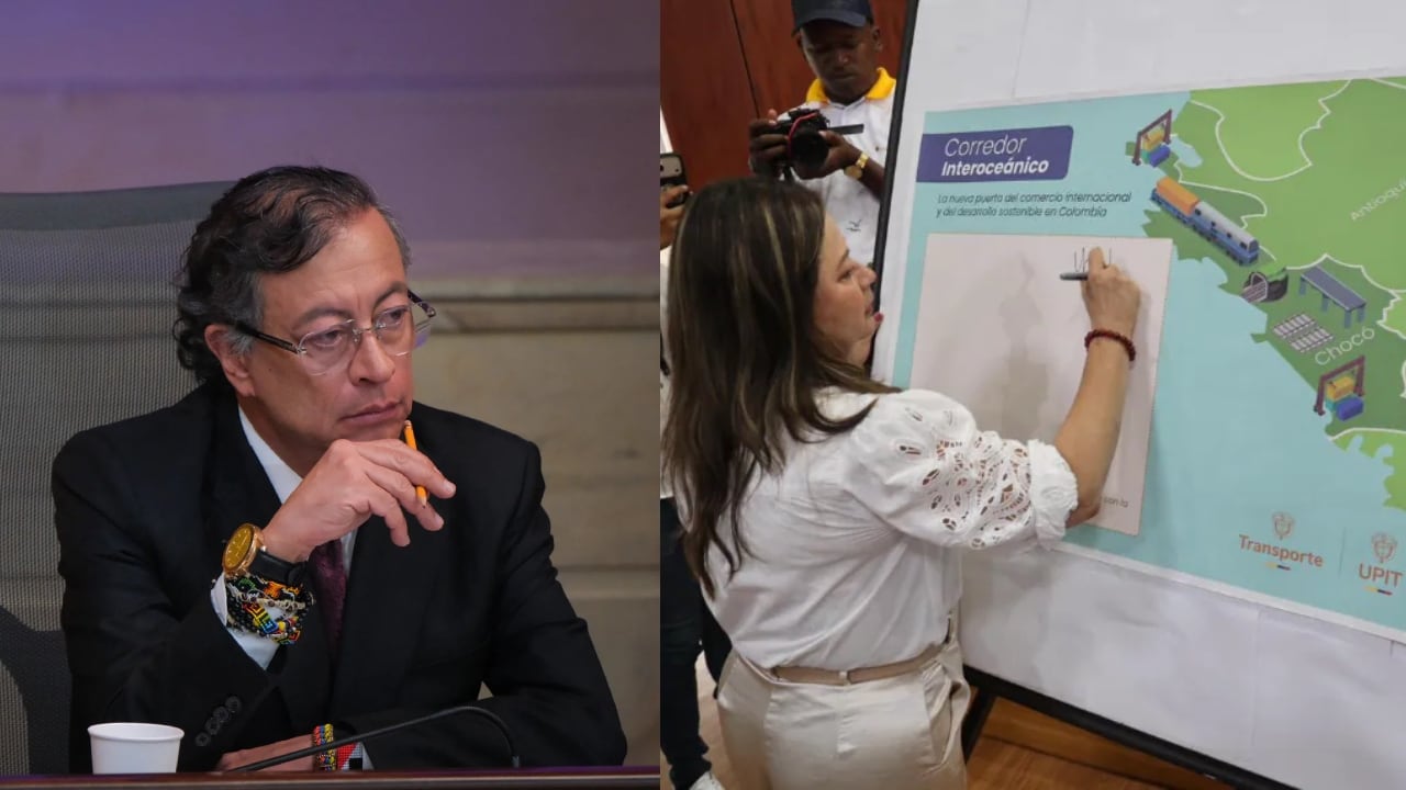 Gustavo Petro, presidente de Colombia, y María Fernanda Rojas, ministra de Transporte.