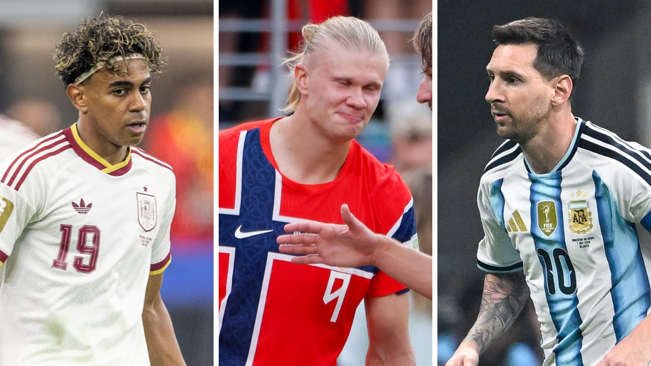 Lamine Yamal (izq.), Erling Haaland (centro) y Lionel Messi (der.) están llamados a brillar en los cuartos de final del Mundial 2026.