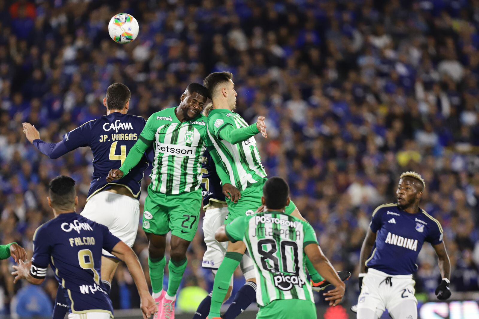 Bogotá. Julio 24 de 2024. Millonarios enfrenta a Atlético Nacional, por la fecha 03 de la Liga BetPlay II 2024, en el estadio Nemesio Camacho El Campín. (Colprensa - Lina Gasca)